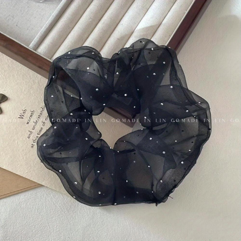 Rhinestone Organza Scrunchies Large Hair Tie Style Hair Rope Ponytail Holder Hair Accessories Women Girls-image-OPC-PC2GZS8-NEW