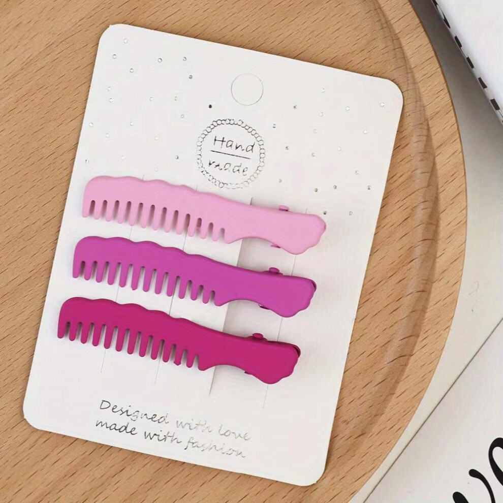 Pink Hair Clip Hollow Alloy Hair Clip Rabbit Comb Shaped Duck Billed Clip For Side Hair Bang Braids Women Girls Sweet Hair Clip-image-OPC-PC2GZXB-NEW
