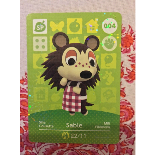Animal Crossing Amiibo Cards ~004 Sable