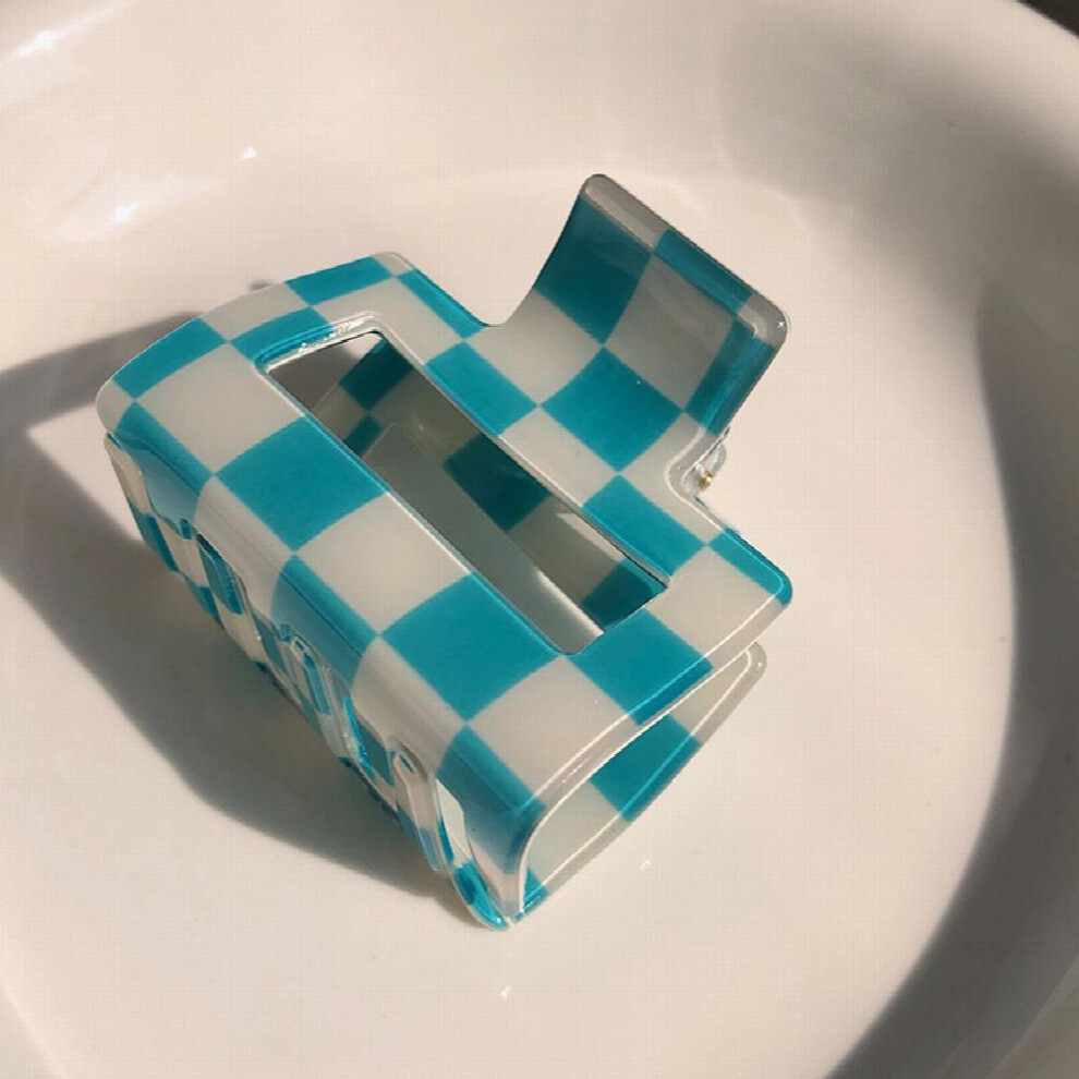 Checkerboard Pattern Plaid Hair Claw Hollow Shark Claw Ponytail Holder Hair Accessories For Women-image-OPC-PC2H2Q8-NEW