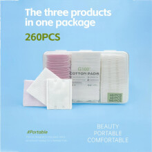 260pcs Cotton Pads Facial Lip & Eye Makeup Remover Pads Effective Cosmetic Cotton Squares Great For Hotel Home Travel And Outgoing Use