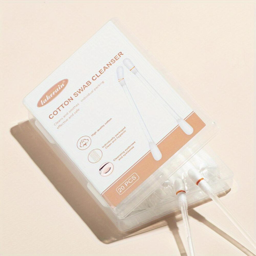 20Pcs Makeup Remover Swabs Swab Cleanser Swabs Sticks For Eye Lip Eyebrow Eyelash Makeup Removing Swabs