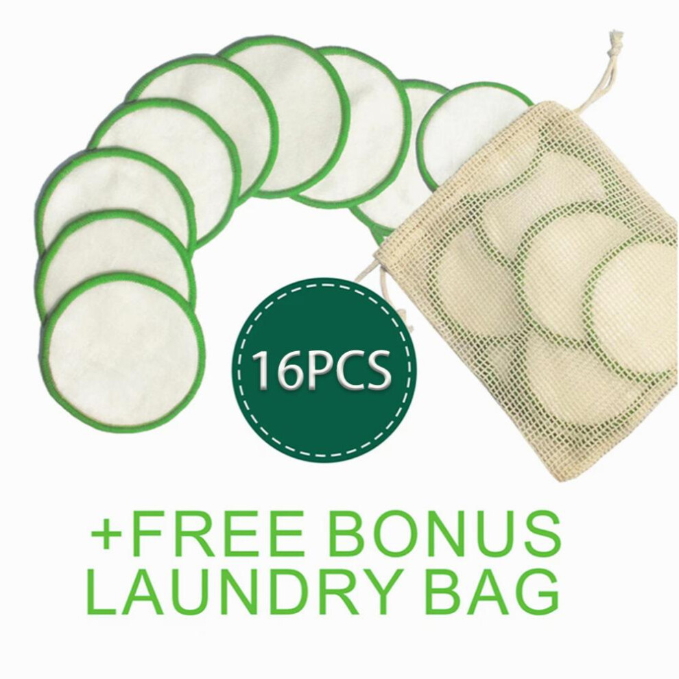 16pcs Pack Reusable Makeup Remover Pads With Washable Natural Bamboo Fiber Material Natural Organic Bamboo Cotton Pad For All Skin Types