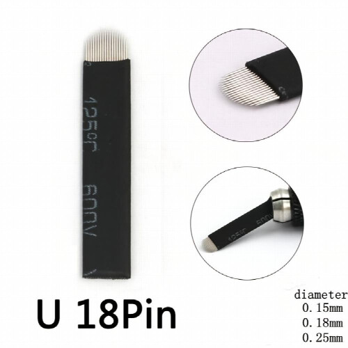 50pcs U Shape Disposable Microblading Needles Permanent Makeup Supplies Manual Eyebrow Shading Blades 1