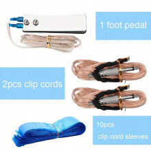 Tattoo Foot Pedal Kit With 1pc Tattoo Machine Foot Switch Pedal 2pcs Tattoo Clip Cords And 10pcs Tattoo Clip Cord Sleeves Tattoo Salon Supplies For Ta