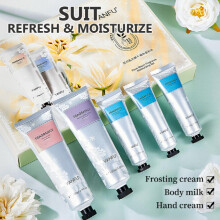 3pcs set Exfoliating Scrub Cream Body Lotion 3pcs Hand Cream Set Moisturizing And Hydrating Brightening Skin Tone Deep Cleansing And Britening For Nou
