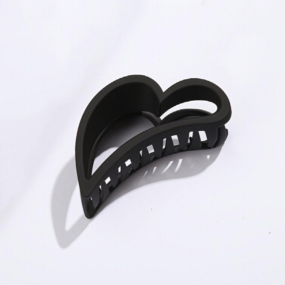 Heart Shape Matte Hair Claw Hollow Shark Claw Style Hair Accessories For Women-image-OPC-PC2H52B-NEW