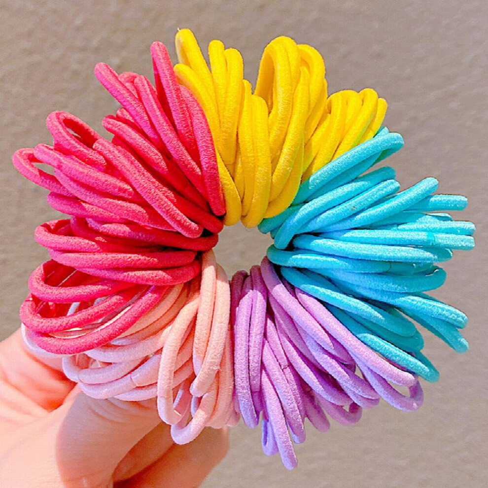 100pcs Solid Rubber Band Ponytail Hair Rope Hair Accessories For Women Girls-image-OPC-PC2H52K-NEW