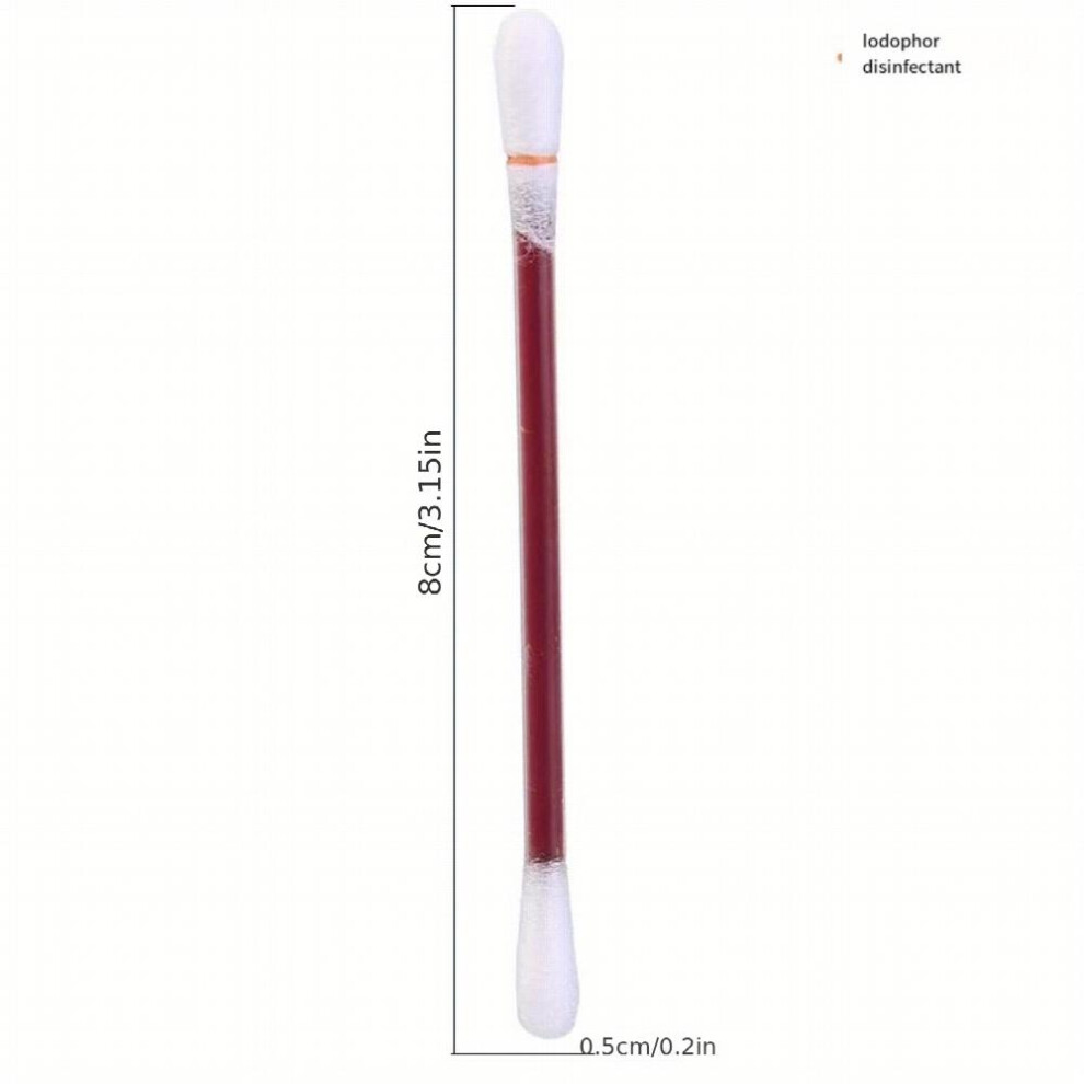 Disposable Iodine Cotton Swab 100pcs 50pcs 10pcs Disinfection Cotton Swab Double Head Iodine Cotton Swab Cleaning Wound Care Disinfection Suitable For