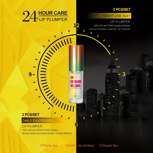 2Pcs Lip Plumper Gloss Kit Plant Essence Lip Daily Ginger Night Peppermint Lip Care To Decrease Lip Lines And Moisturize Lips Lip Enhancer Clear Lip G 2