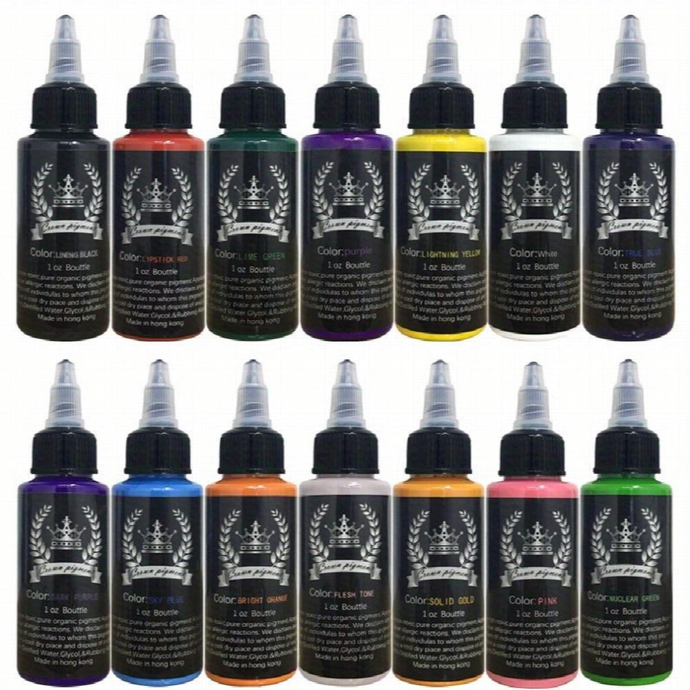 14 Colors Tattoo Ink Set Professional Tattoo Pigment Set Long Lasting Tattoo Painting Tattoo Supplies Professional Supply For Body Art