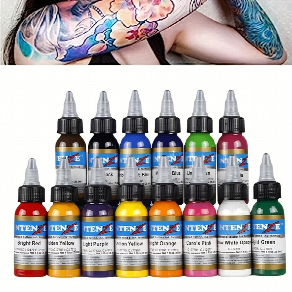 Tattoo Ink Set 14 Set 1oz 30ml Professional Tattoo Ink Pigment Tattoo Ink 14 English Tattoo Set