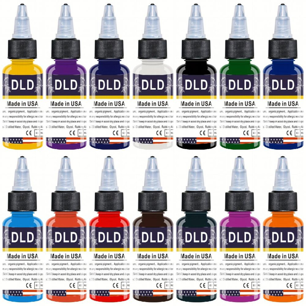 14pcs set 14 Tattoo Ink Set Professional Tattoo Pigment Set Long Lasting Tattoo Painting Tattoo Supplies Professional Supply For Body Art