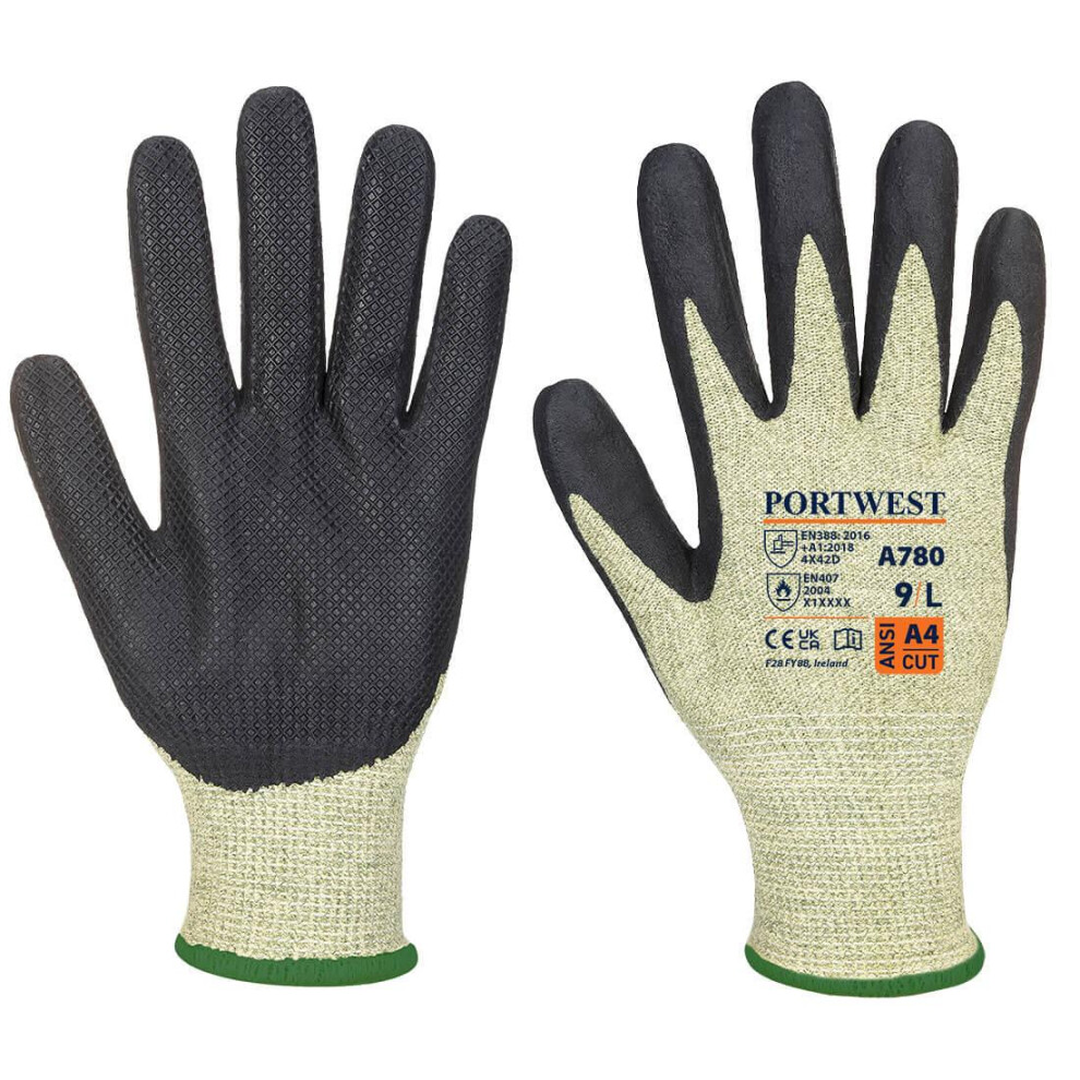 (L, Green/Black) Portwest Unisex Adult Arc Grip Grip Gloves