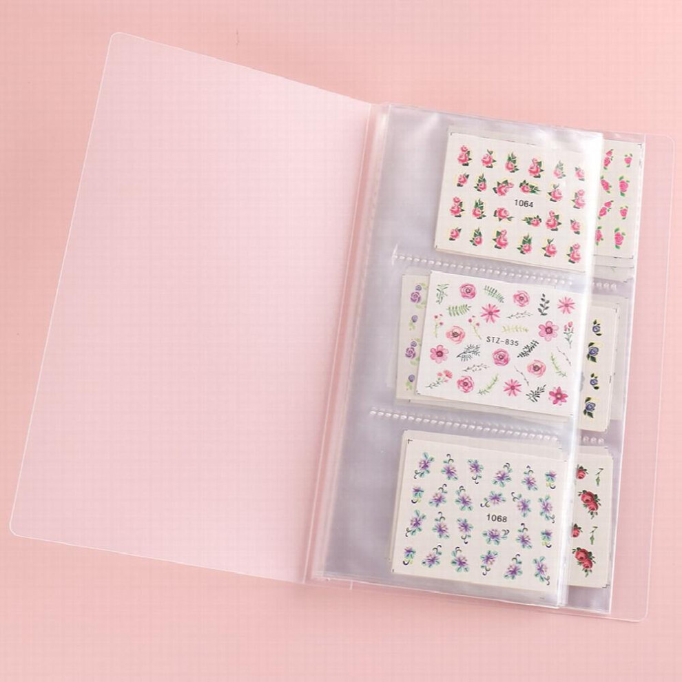3 Grid Nail Stickers Storage Book Empty Slider Collection Book Display Showing Shelf Decal Photo Album Manicure Tools