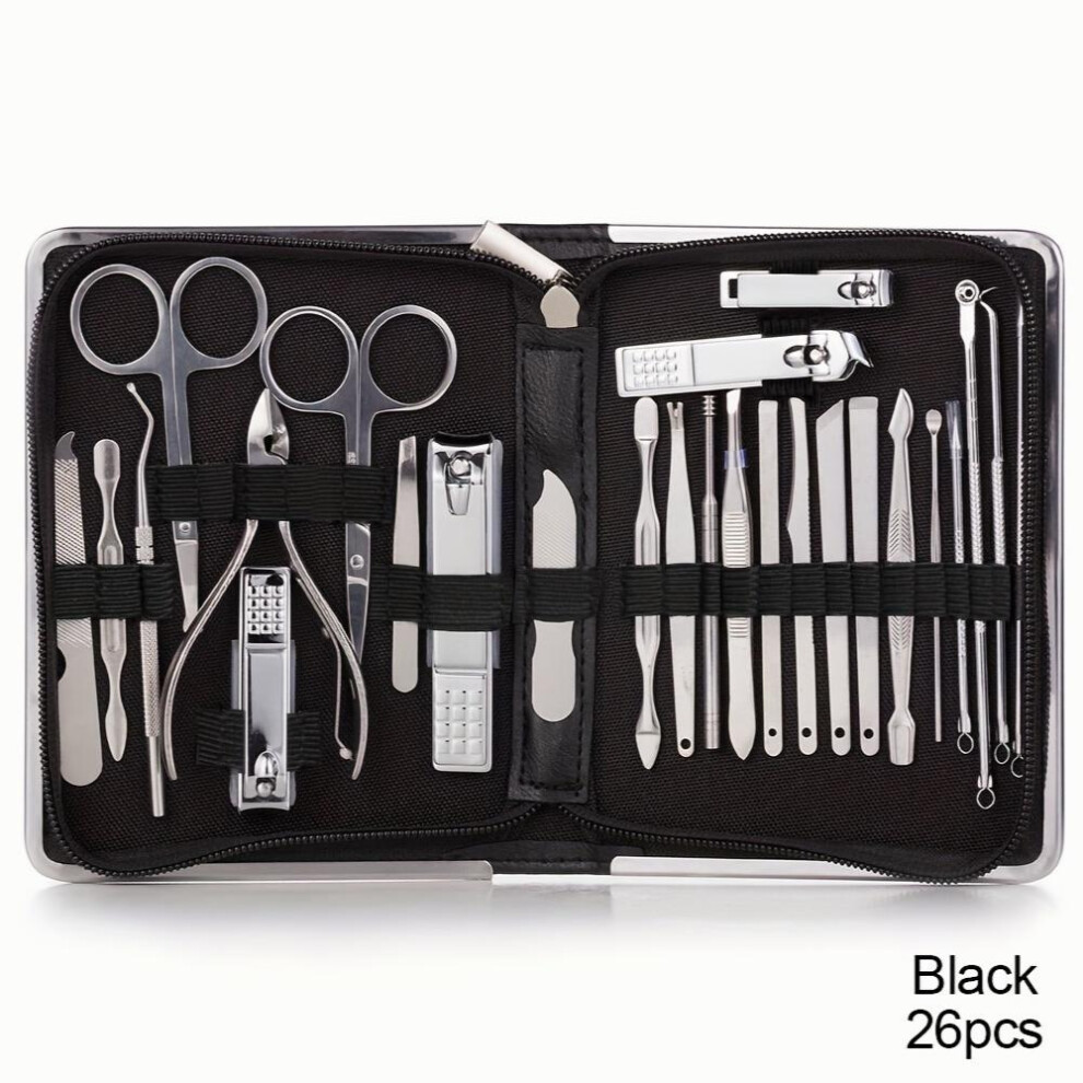 26 Pcs Nail Clippers Manicure Set Stainless Steel Nail Cutter Scissor Cuticle Nipper Nail Tools Set