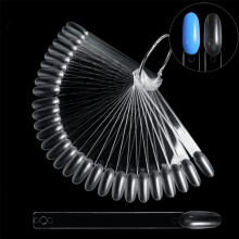 50 PCS Clear Nail Sticks Nail Art Supplies Display Board Nail Practice Sticks With Metal Split Ring Holder