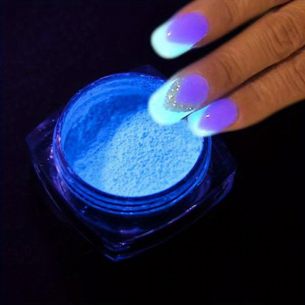 Green Luminous Glitter Nail Powder Fluorescent Nail Art Powder Neon Pigment Powder