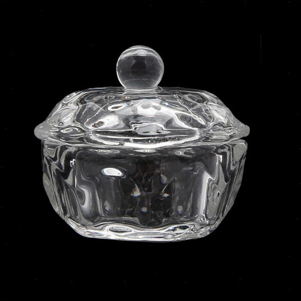1pcs Clear Nail Art Dappen Dish With Lid Nail Art Acrylic Liquid Powder Nail Dappen Dish Nail Crystal Bowl Dapping Dish Crystal Cup Glassware Tools
