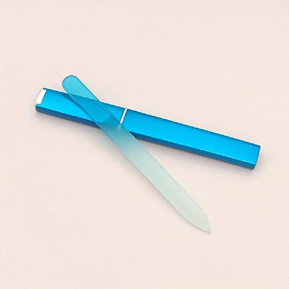 Crystal Glass Nail File Glass Nail File With Case Double Sided Etched Fingernail Glass Nail Files For Women Nail Foot Art Professional Nail Care Tool