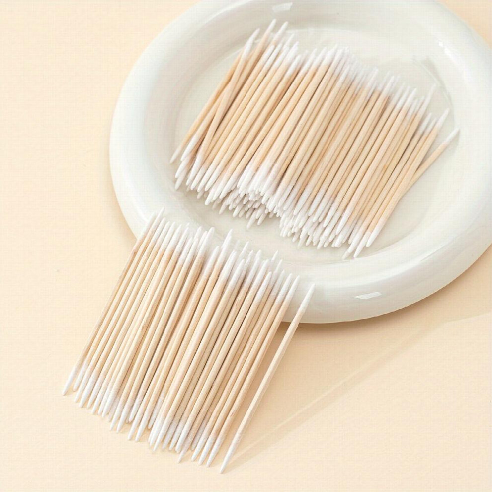 200pcs Double Head Microblading Cotton Swabs Disposable Pointed Tip Cotton Swabs Multipurpose Precision Wood Sticks Swabs For Make Up Tattoo Permanent