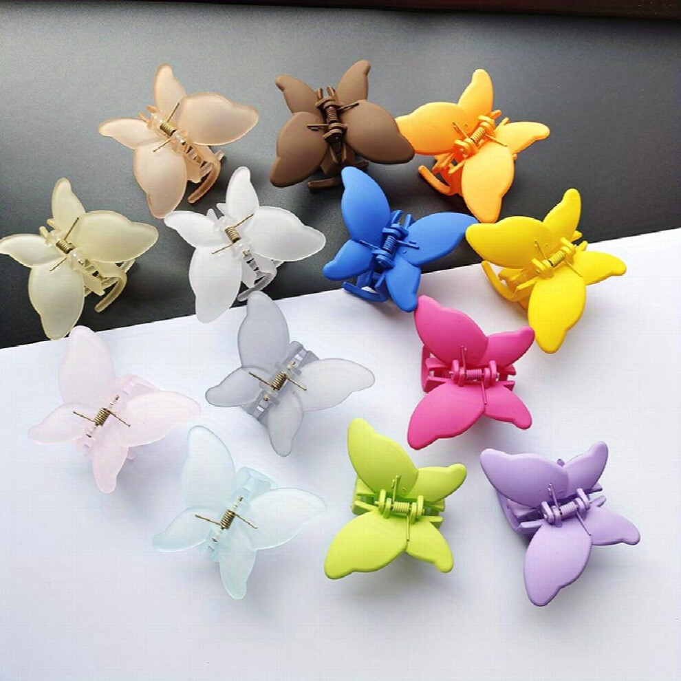 4pcs Candy Butterfly Hair Claw Clip Matte Jelly Banana Clip Non Slip Jaw Clamp Clip Dopamine Hair Decoration For Women Girls-image-OPC-PC2H67Q-NEW