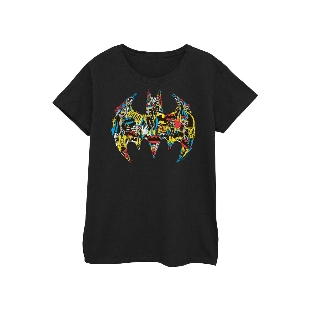 Batman Batgirl Logo Collage Cotton T-Shirt