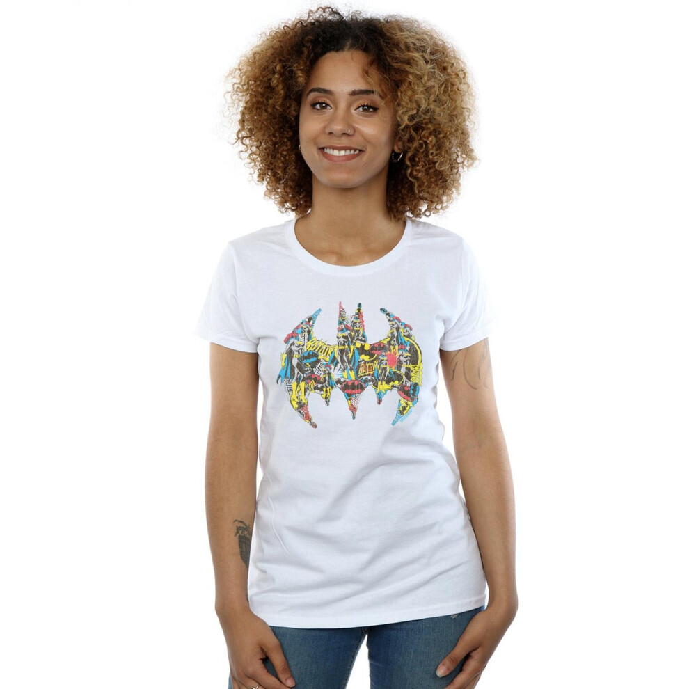DC Comics Womens/Ladies Batman Batgirl Logo Collage Cotton T-Shirt