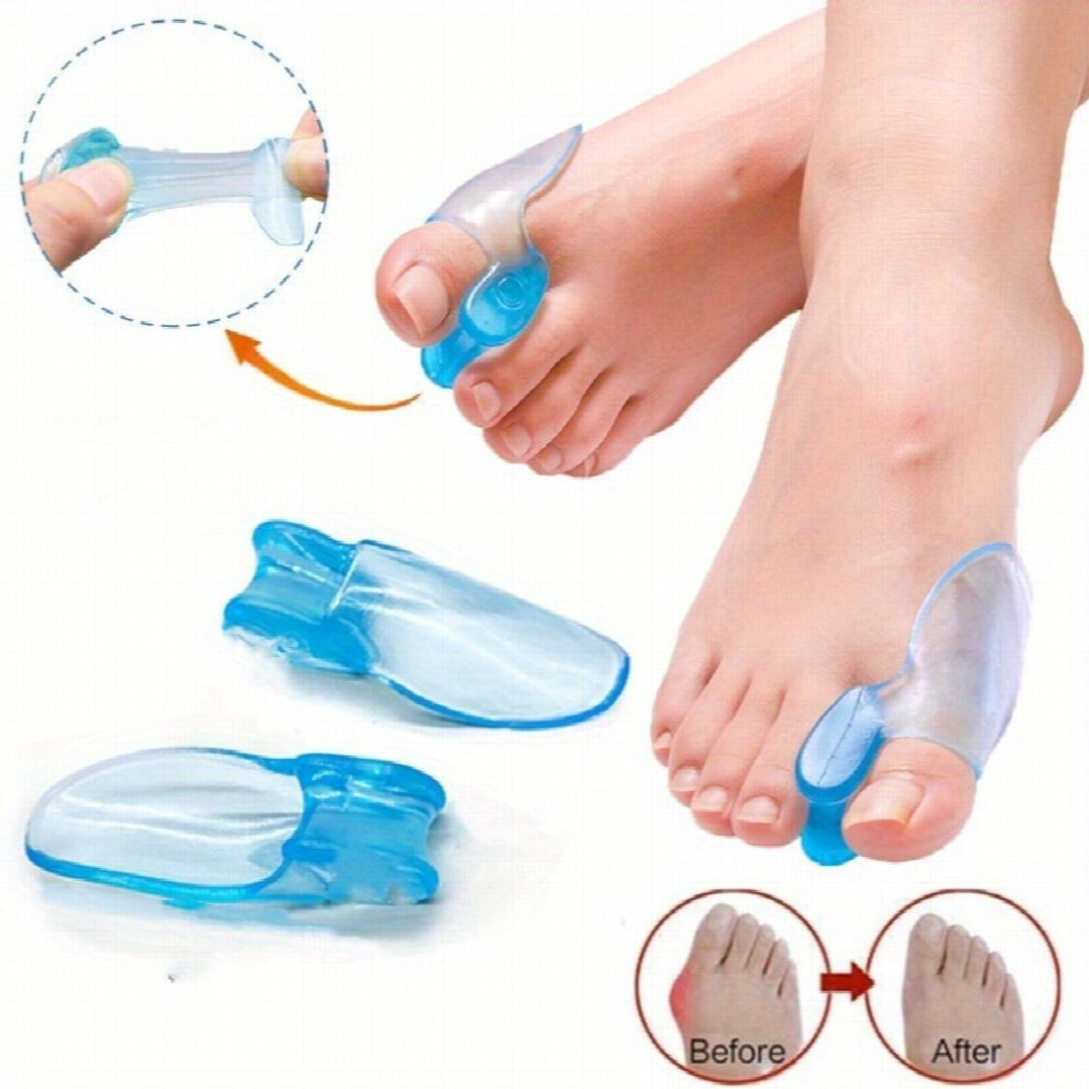 1 pair Soft Silicone Toe Separator and Thumb Corrector for Hallux Valgus Orthosis and Foot Care