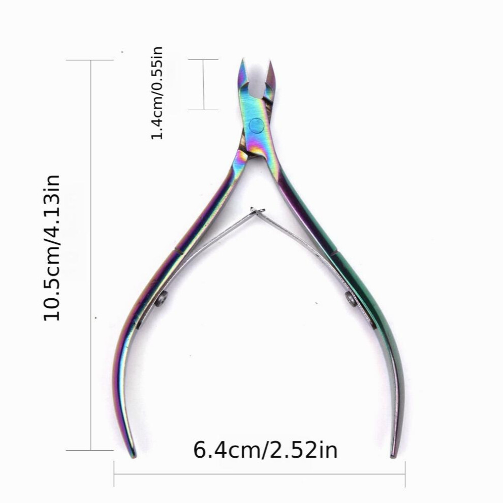 Nail Clipper Scissor For Hard Dead Skin Stainless Steel Rainbow Cuticle Nipper Cutter Manicure Pedicure Tool