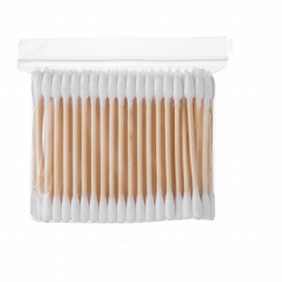 100pcs Disposable Cotton Swabs Double ended Wooden Swabs Cotton Swabs For Cleaning Ears Sanitary Cotton Buds Makeup Removal Cotton Swabs Sticks