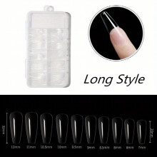100 Pcs Clear False Nails Tips Half Cover Lady French Style Acrylic Artificial Tip Manicure With Box Of 10 Sizes For Nail Tips Art Salons And Home DIY