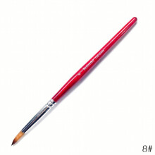 Kolinsky Crystal Nail Art Brush Red Wood Rod with Round Head for Precise Carving and Manicure Pedicure