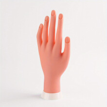 Flexible Silicone Practice Hand for Acrylic Nails Training Soft and Bendable Mannequin for Manicure and Fingernail Care