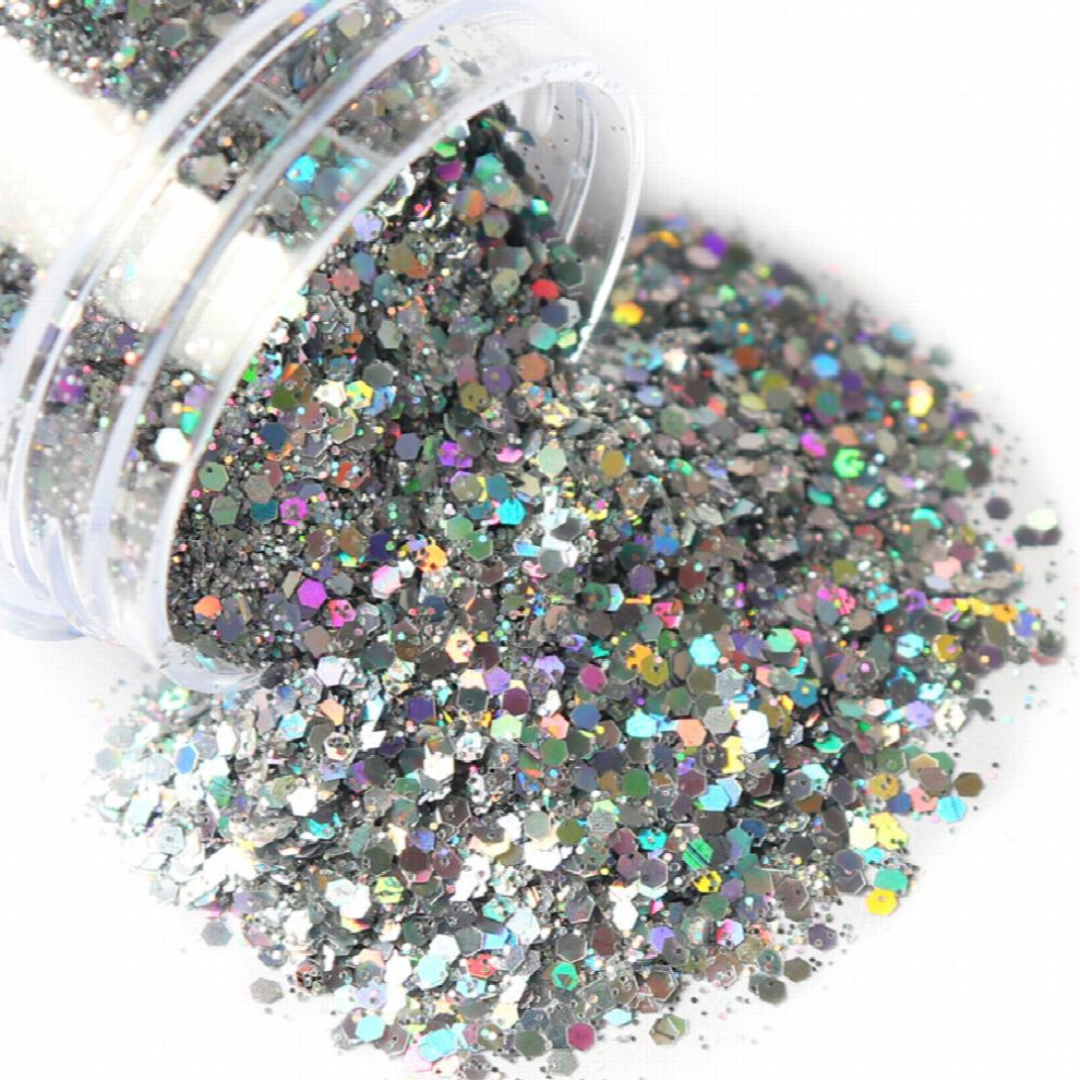 Silver Laser Hexagon Flakes Nail Art Glitter Powder Bulk Mixed 0 2Mm 1Mm Diy Nail Art Decorations Accessories
