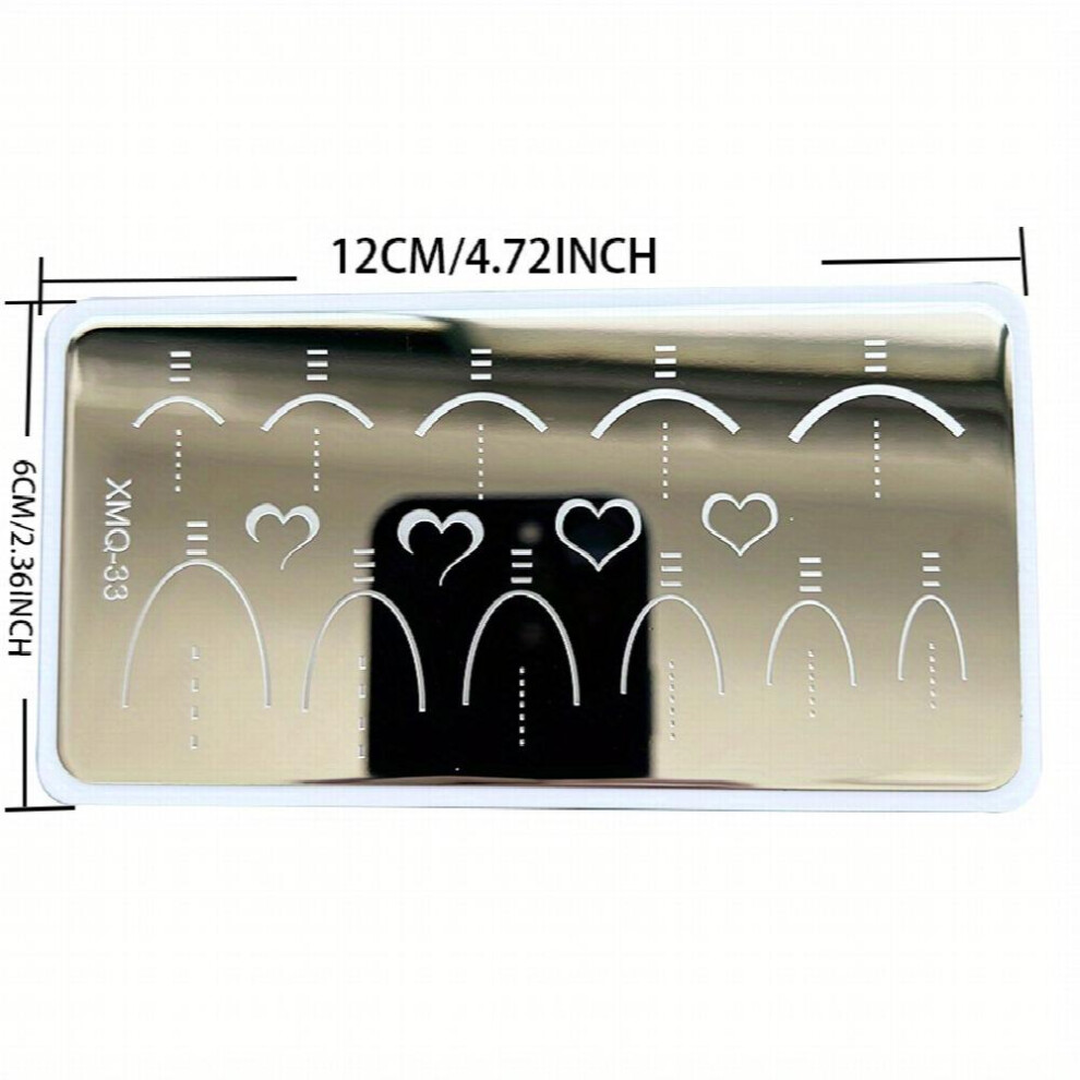 Nail Art Stamping Template Heart Curve French Stamping Image Plate Manicure DIY Stamp Plate Manicure Tool 1pc