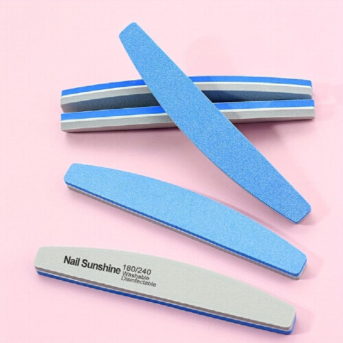 5pcs Washable Double Sided Diamond Nail Buffer Block with Half Moon Shape Perfect for Smooth and Nails 2