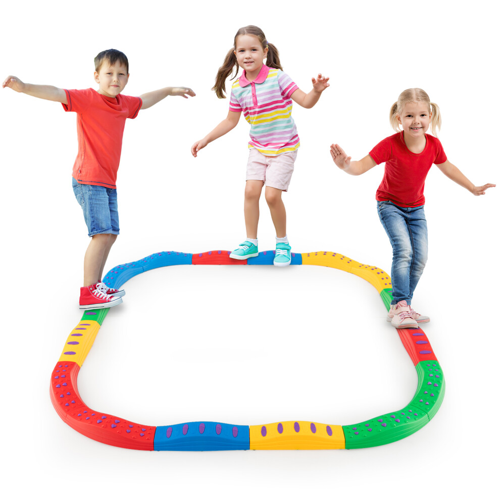 Kids Balance Beams Toddler Stepping Stones Balance Tactile w/Non-slip Mats