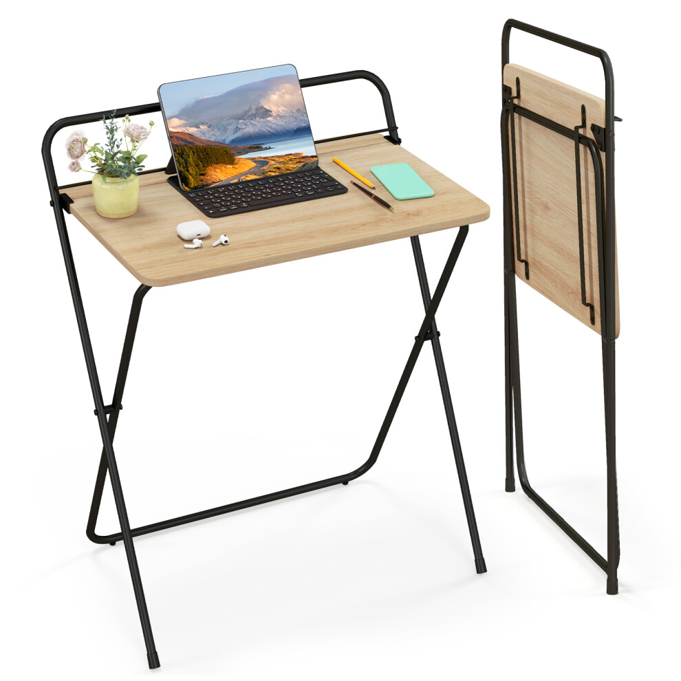 60cm Folding Computer Desk Compact Study Home Office Desk w/ Metal Frame