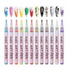 12pcs Nail Art Pens Set Nail Art Drawing Pen Nail Art Pens Manicure Polish Tools For Painting Nails DIY Nail Art Beauty