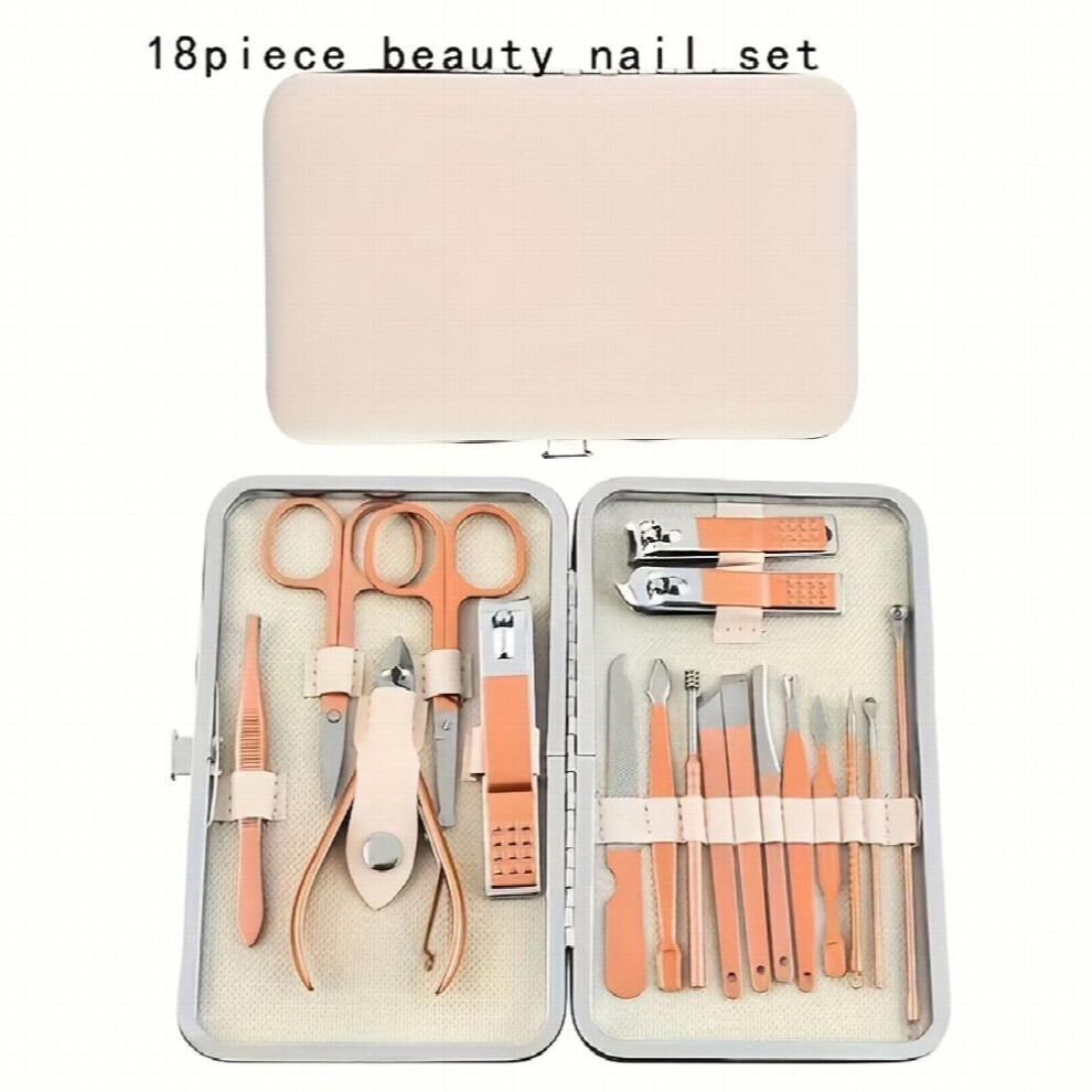 Stainless Steel Nail Clippers Travel Set 18 Pieces Stainless Steel Professional Nail Clippers Manicure Pedicure And Manicure Set With Leather Case