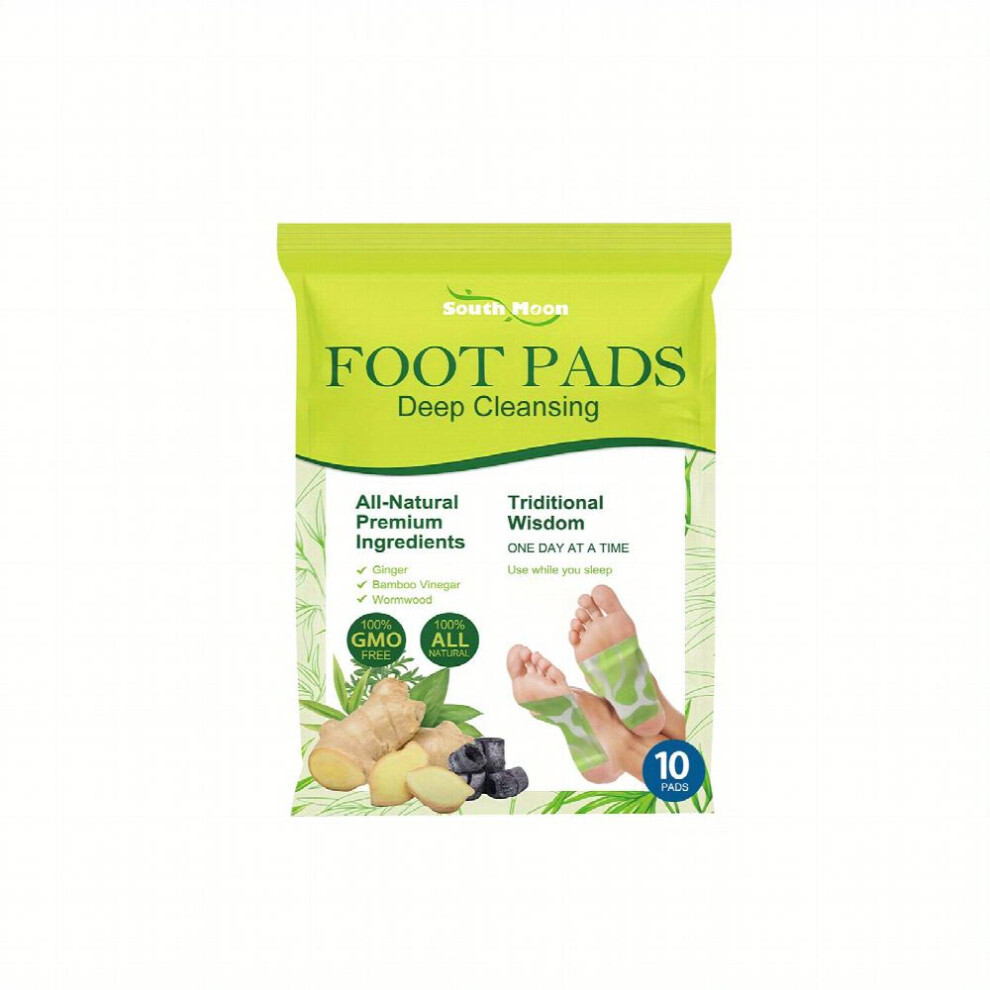 10pcs Ginger Bamboo Foot Pads Deep Cleaning Foot Patches With Natural Ingredient