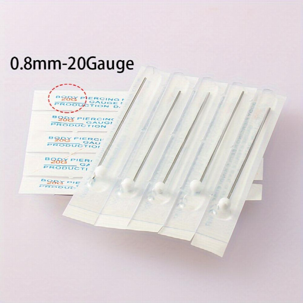 5pcs Sterile Disposable Piercing Needles for Navel Nipple Ear Nose Lip and Body Piercing Surgical Steel Tool Kit for Painless and Safe Piercing