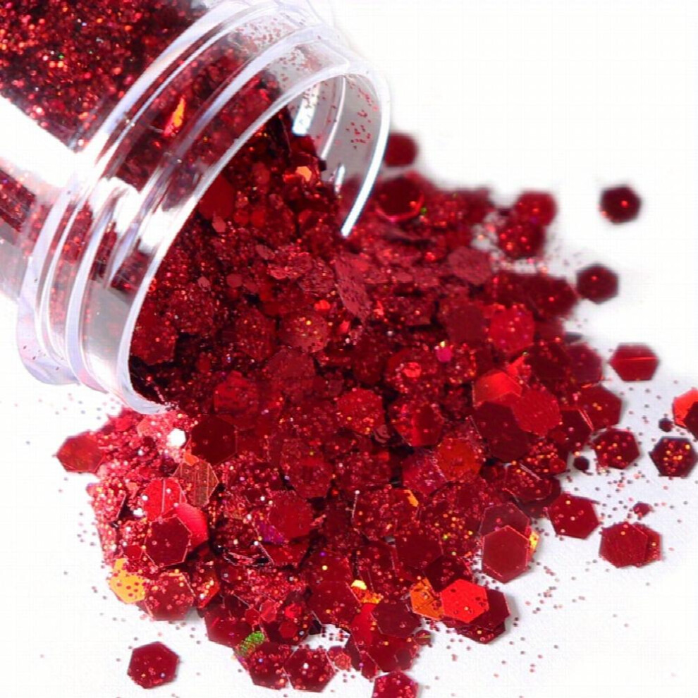 20g Holographic Nail Glitter Powder Mixed Size Hexagon Flakes Sequins Nail Art Decorations For Manicure DIY