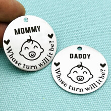 Stainless Steel Keychain Pendant Mothers Fathers Small Gift To Newborn Baby