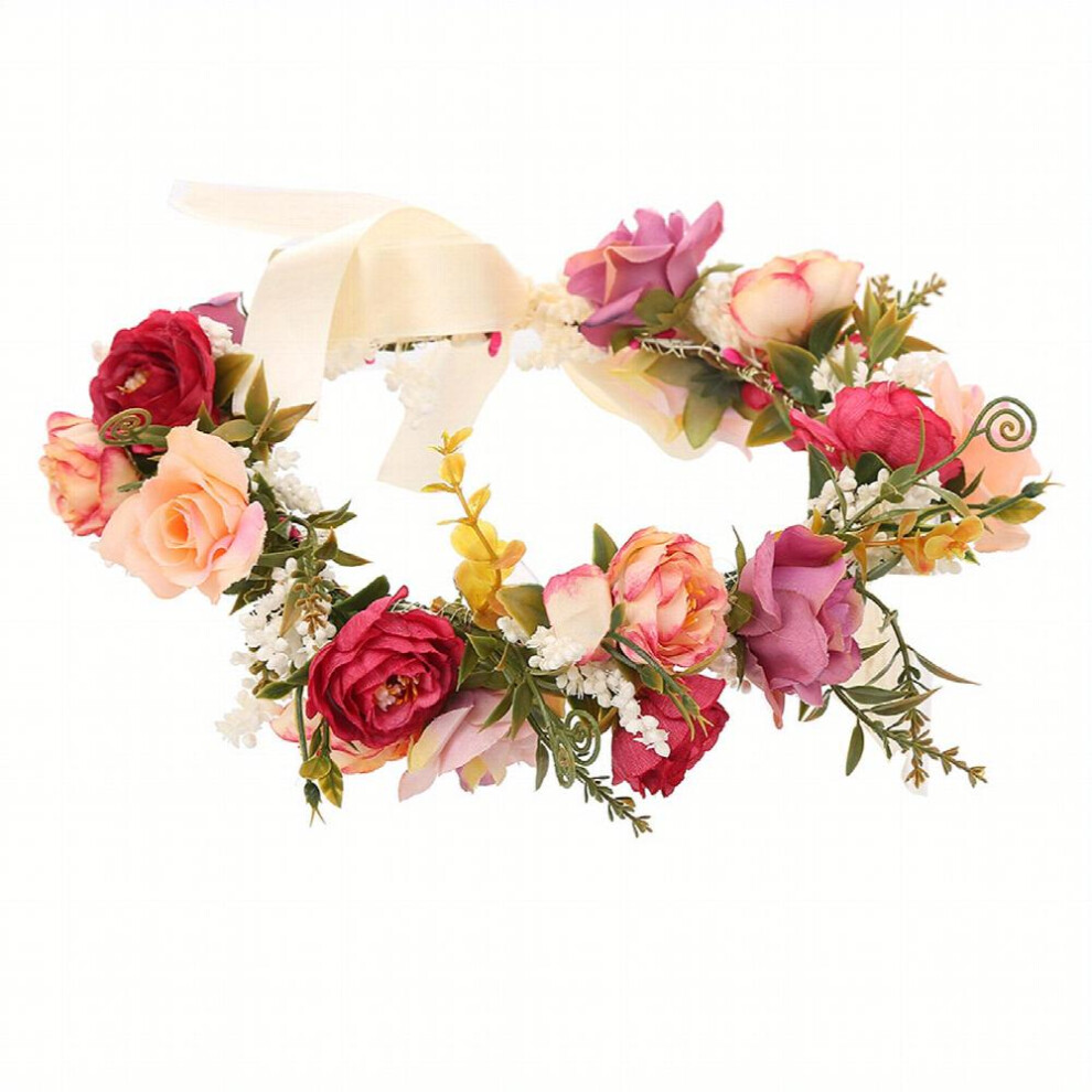 1pc Wedding Wreath Simulation Flower Garland Hair Band Adjustable Headdress For Women Bridal Hair Accessories For Party Beach Travel-image-OPC-PC2H77X-NEW