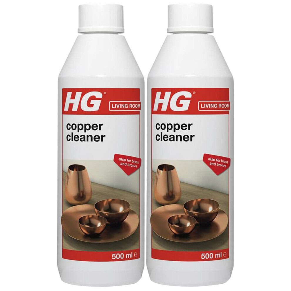 2 x HG Copper Cleaner Natural Shine Shampoo Polish & Protector - 500ml