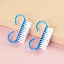 Nail Brush 2pcs Manicure Plastic Handle Brush Nail Art Cleaning Manicure Pedicure Tools Kit
