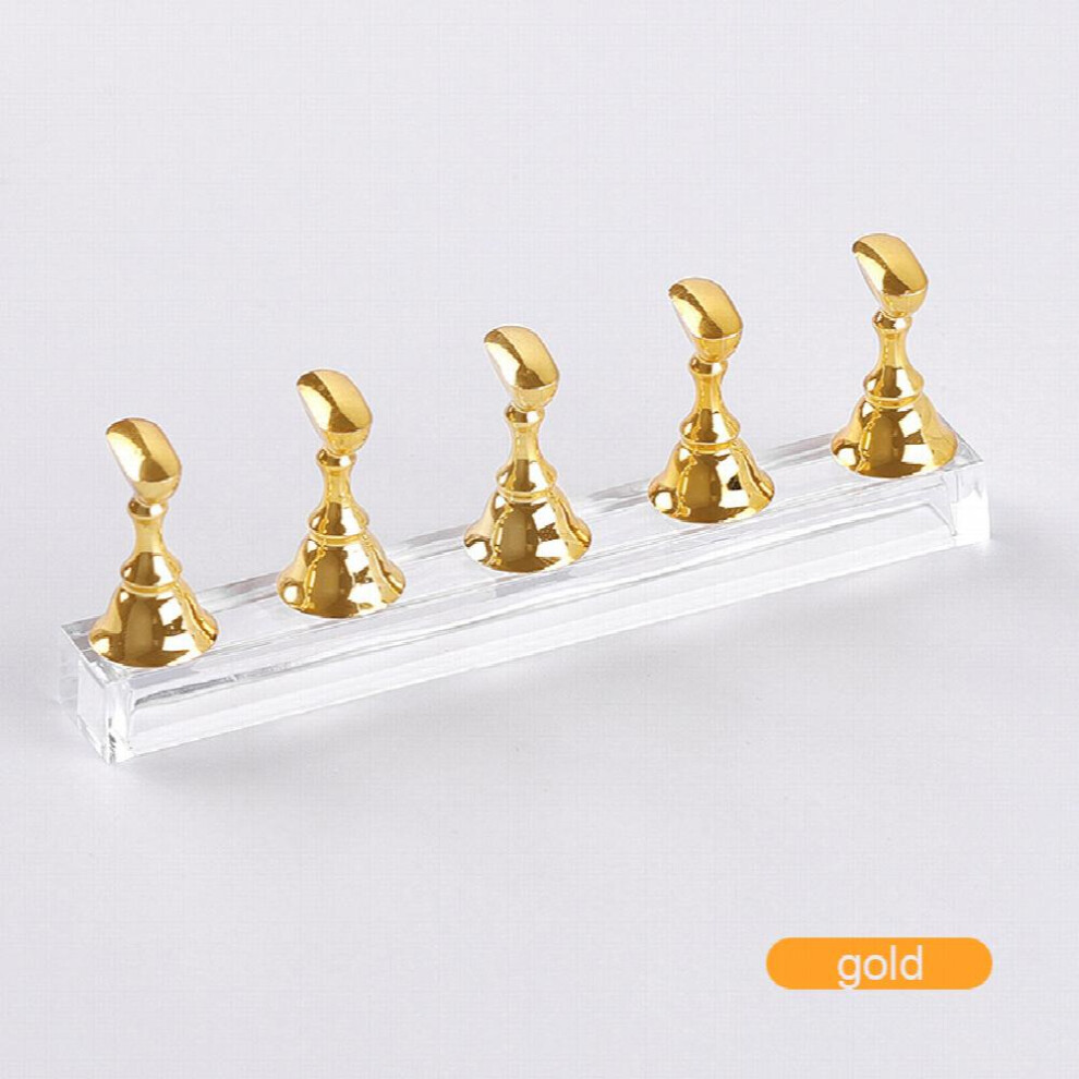 5pcs Acrylic Nail Practice Display Stand Nail Tips Holder Magnetic Nail Art Practice Display Stands Holders For False Nail Tip Salon And Home DIY Mani