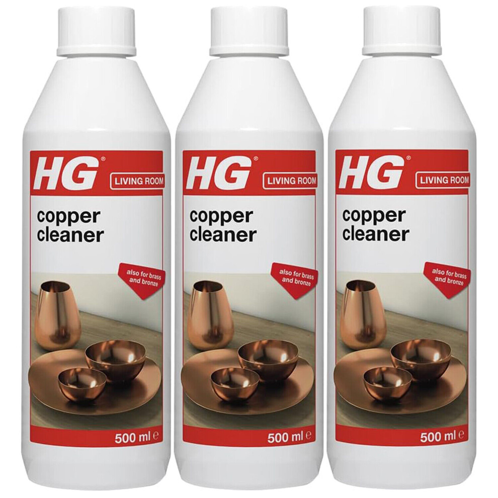 3 x HG Copper Cleaner Natural Shine Shampoo Polish & Protector - 500ml